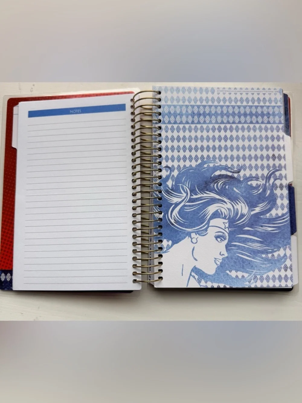 Wonder Woman Spiral Planner Journal Notebook w/ Stickers Monthly Weekly Notes